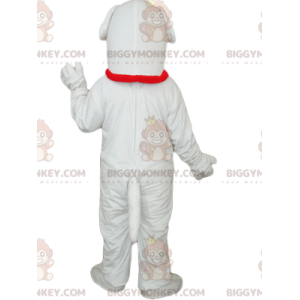 BIGGYMONKEY™ Costume da mascotte Cane bianco con collare rosso