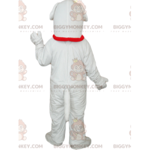 Disfraz de mascota BIGGYMONKEY™ Perro blanco con collar rojo y