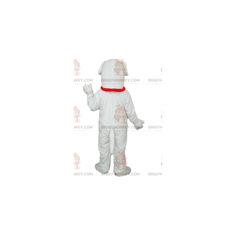 BIGGYMONKEY™ Costume da mascotte Cane bianco con collare rosso