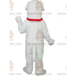 BIGGYMONKEY™ Costume da mascotte Cane bianco con collare rosso