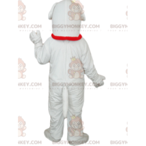 Kostium maskotki BIGGYMONKEY™ — biały pies z czerwonym