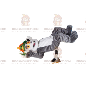 Costume de mascotte BIGGYMONKEY™ du Roi Julian, lémurien de