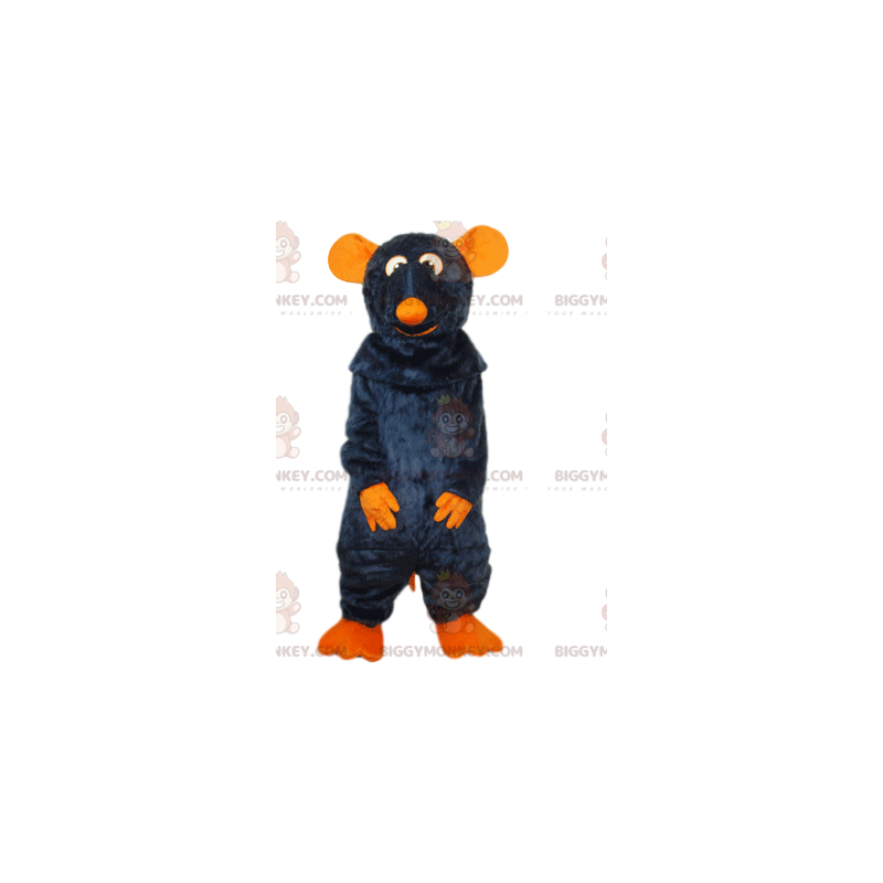 BIGGYMONKEY™ mascottekostuum grijze rat, met oranje muilkorf -