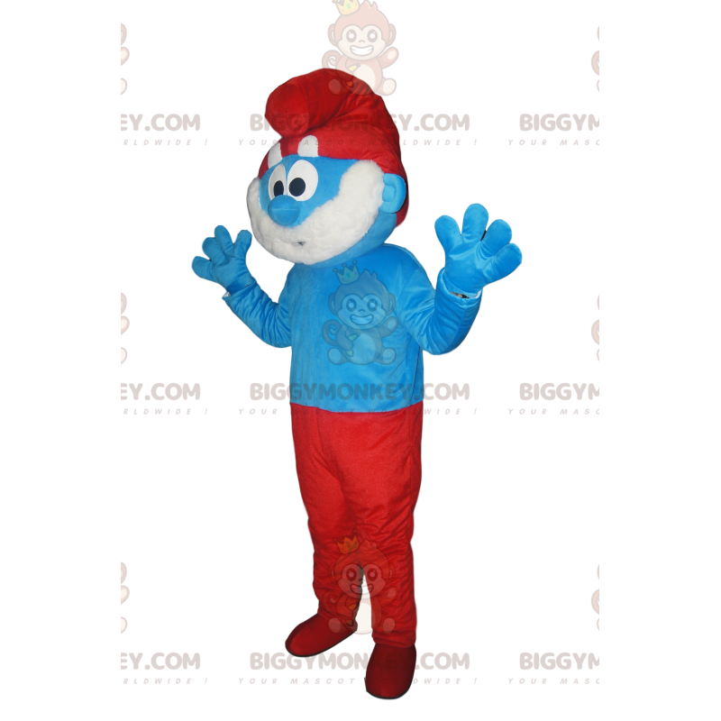 Fato de mascote Papa Smurf BIGGYMONKEY™. Fantasia de Papai