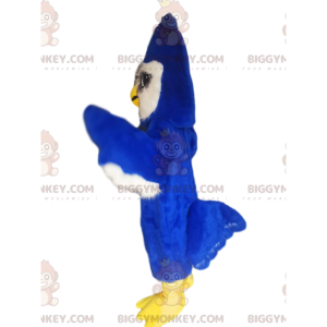 Fato de mascote majestoso pássaro azul BIGGYMONKEY™. fantasia