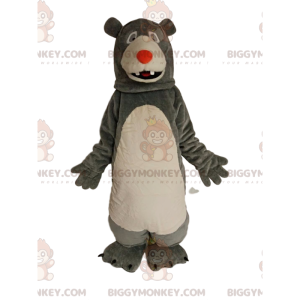 Disfraz de mascota BIGGYMONKEY™ Oso gris y blanco con bozal