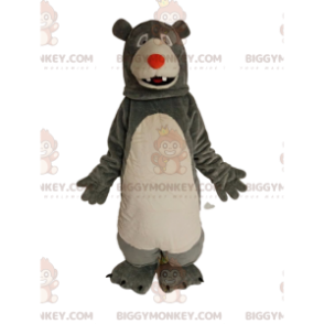 Costume de mascotte BIGGYMONKEY™ d'ours gris et blanc avec une