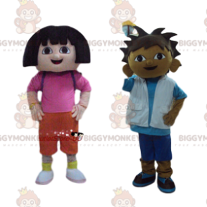 Duo de Costume de mascotte BIGGYMONKEY™ d'explorateurs. Duo de