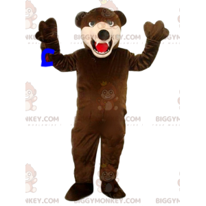 BIGGYMONKEY™ Brüllendes Braunbär-Maskottchen-Kostüm. Kostüm