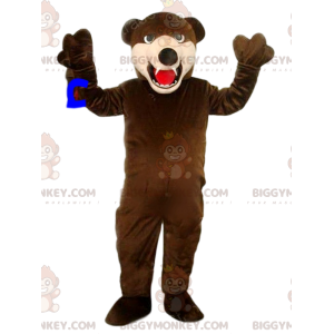 Costume de mascotte BIGGYMONKEY™ d'ours brun rugissant. Costume