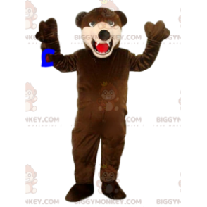 Traje de mascote de urso pardo BIGGYMONKEY™. fantasia de urso