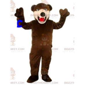 Στολή μασκότ BIGGYMONKEY™ Roaring Brown Bear. στολή καφέ