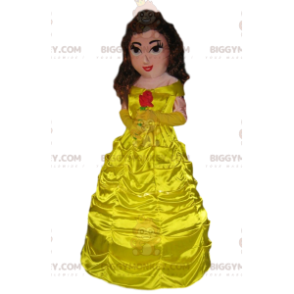 Kostým maskota Princesee BIGGYMONKEY™ s krásnými žlutými šaty.