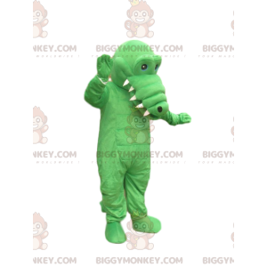 Groene krokodil BIGGYMONKEY™ mascottekostuum. Krokodil kostuum