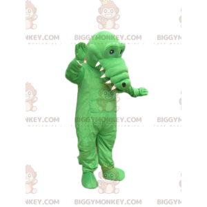 Traje de mascote de crocodilo verde BIGGYMONKEY™. Traje de