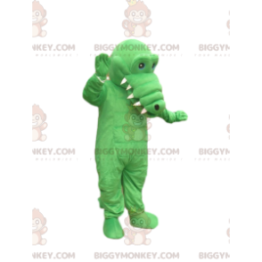 Traje de mascote de crocodilo verde BIGGYMONKEY™. Traje de