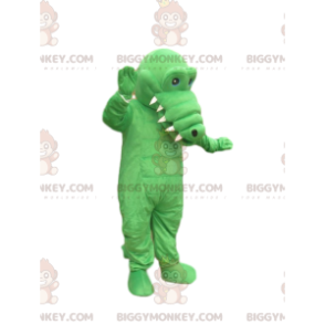 Στολή μασκότ BIGGYMONKEY™ Green Crocodile. Στολή κροκόδειλου -