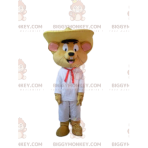 BIGGYMONKEY™ costume mascotte di topo felice, con sombrero.