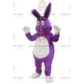 Zeer vrolijk paars konijn BIGGYMONKEY™ mascottekostuum.