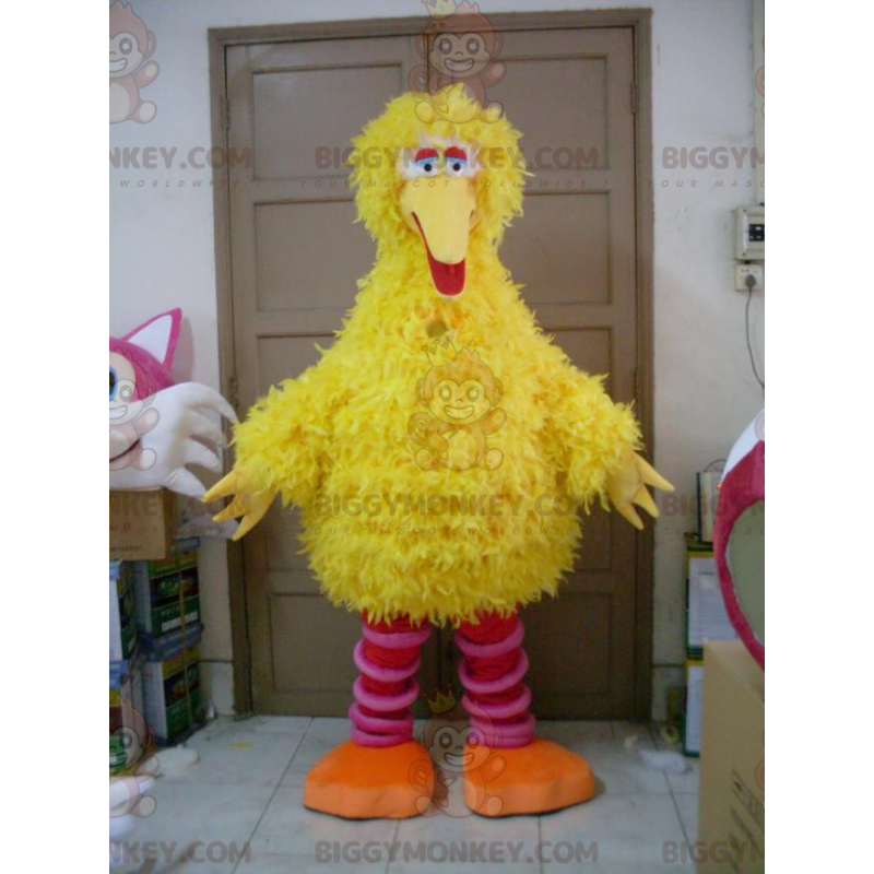 Costume de mascotte BIGGYMONKEY™ d'oiseau jaune et rose tout