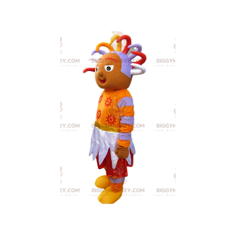 Disfraz de mascota BIGGYMONKEY™ de personaje naranja folclórico