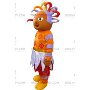 Folk Orange Character BIGGYMONKEY™ Mascot Costume With Original