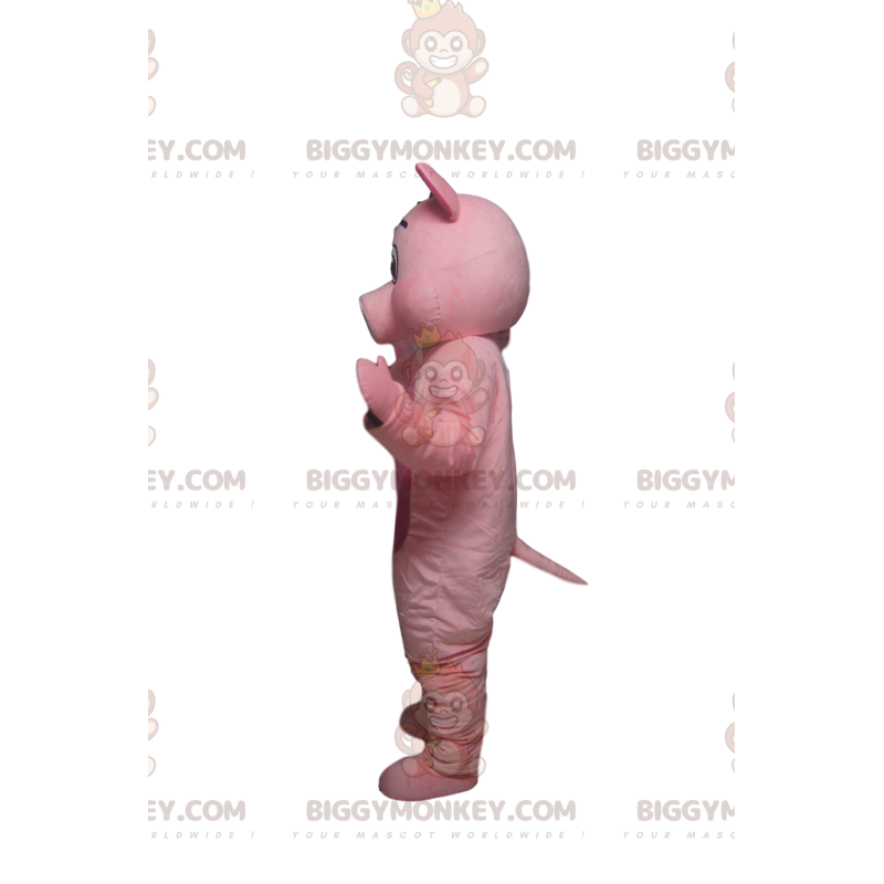 BIGGYMONKEY™ mascot costume of pink pig, with a cute white