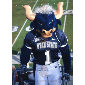 Fantasia de mascote gigante de búfalo azul BIGGYMONKEY™ –