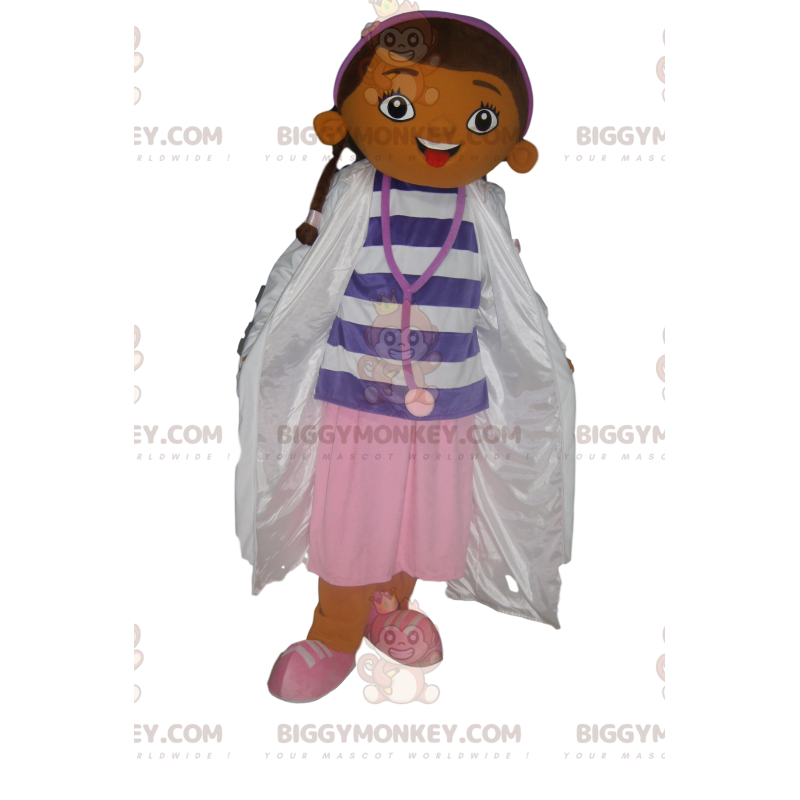 Fantasia de mascote de menina morena BIGGYMONKEY™ com roupa de