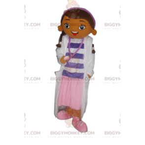 Fantasia de mascote de menina morena BIGGYMONKEY™ com roupa de