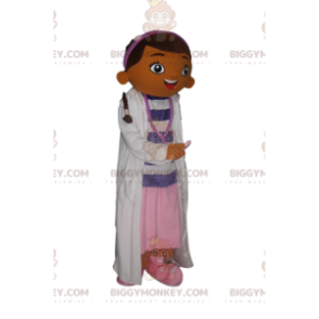 Colorido disfraz de mascota de chica africana BIGGYMONKEY™, disfraz africano