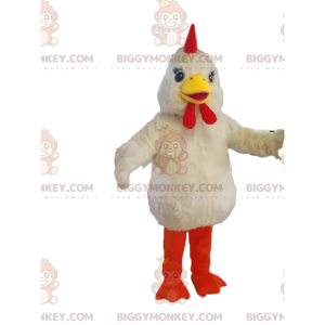 Meget legende hvid kylling BIGGYMONKEY™ maskotkostume med