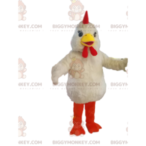 Velmi hravý kostým maskota bílého kuře BIGGYMONKEY™ s hezkýma