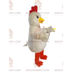 Very Playful White Chicken BIGGYMONKEY™ Mascot Costume With