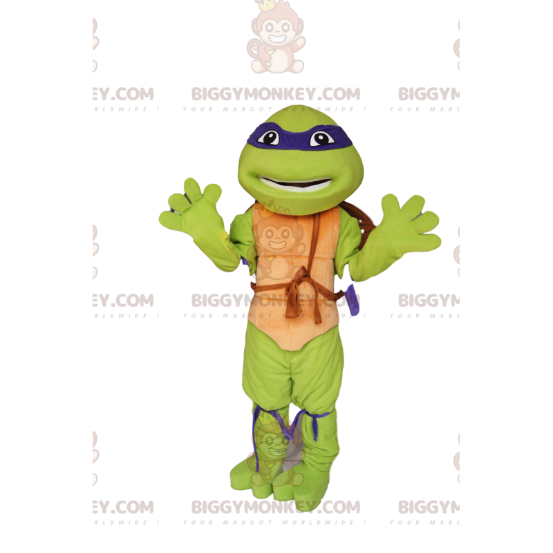 Traje de mascote de tartaruga ninja BIGGYMONKEY™ com faixa vermelha