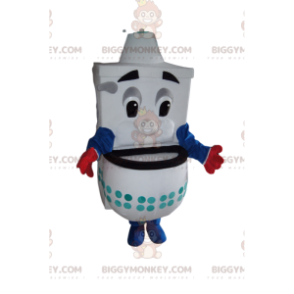 Costume de mascotte BIGGYMONKEY™ de lave-mains blanc. Costume
