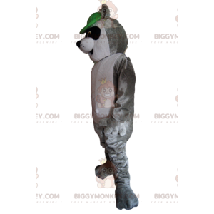Disfraz de mascota mapache BIGGYMONKEY™, con gorro verde -