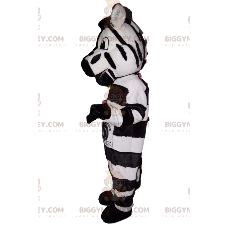 Úžasný a zábavný kostým maskota zebry BIGGYMONKEY™. –