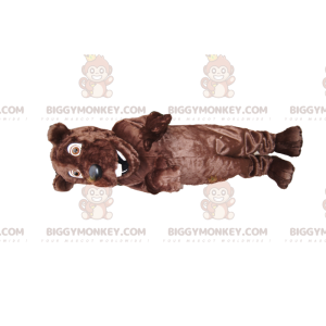 Traje de mascote BIGGYMONKEY™ Urso Marrom muito feliz, com