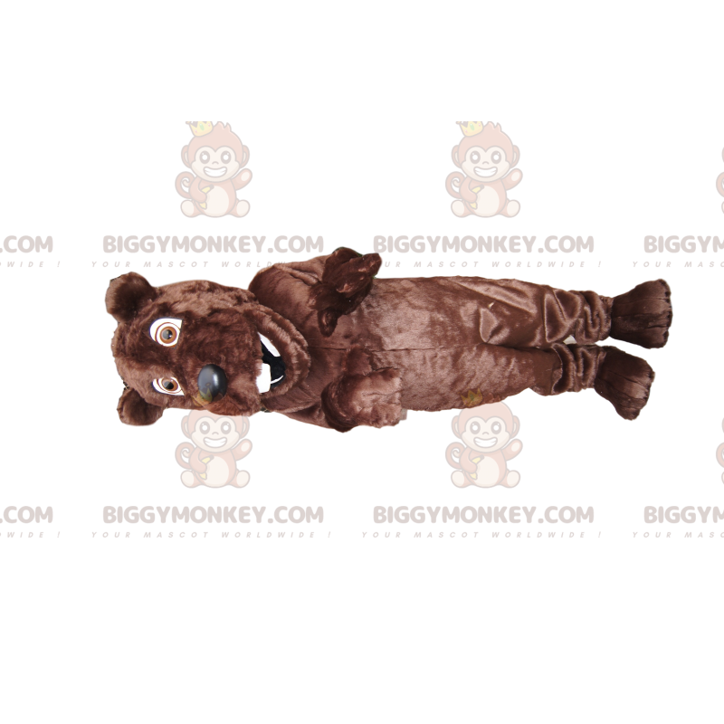 Disfraz de mascota BIGGYMONKEY™ de oso pardo muy feliz, con