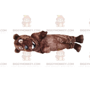 Disfraz de mascota BIGGYMONKEY™ de oso pardo muy feliz, con