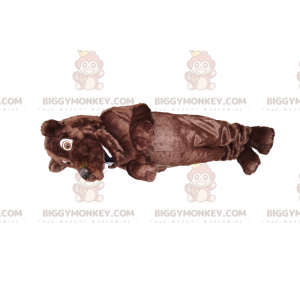 Disfraz de mascota BIGGYMONKEY™ de oso pardo muy feliz, con