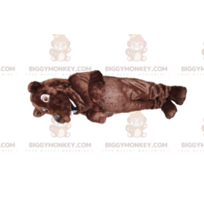 Disfraz de mascota BIGGYMONKEY™ de oso pardo muy feliz, con