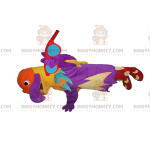 BIGGYMONKEY™ Mehrfarbiges Adler-Maskottchen-Kostüm mit roter