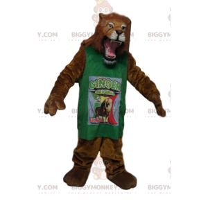Fantástico traje de mascote de leão BIGGYMONKEY™ com jersey