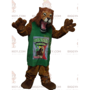 Fantástico traje de mascote de leão BIGGYMONKEY™ com jersey