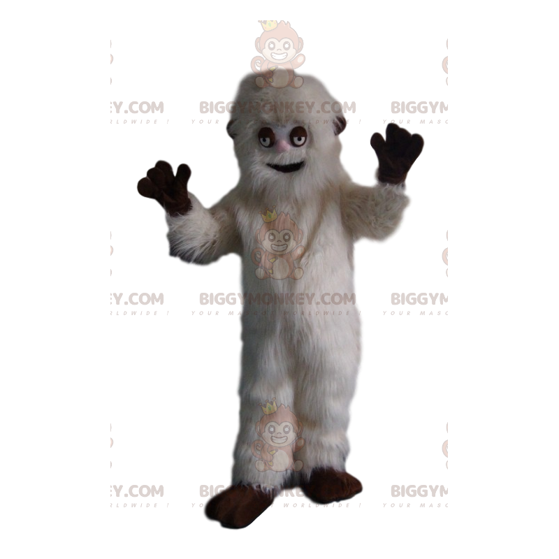 Simpatico costume della mascotte dell'orso grizzly bianco