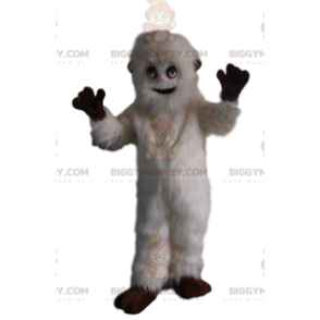 Playful white grizzly bear BIGGYMONKEY™ mascot costume. grizzly