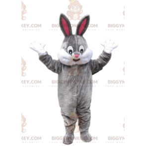 Costume de mascotte BIGGYMONKEY™ de lapin gris avec un joli