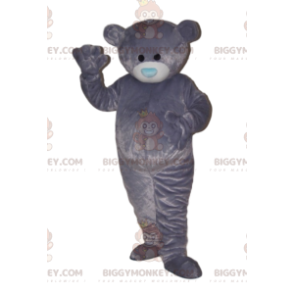 Soft bear BIGGYMONKEY™ mascot costume with blue muzzle. –